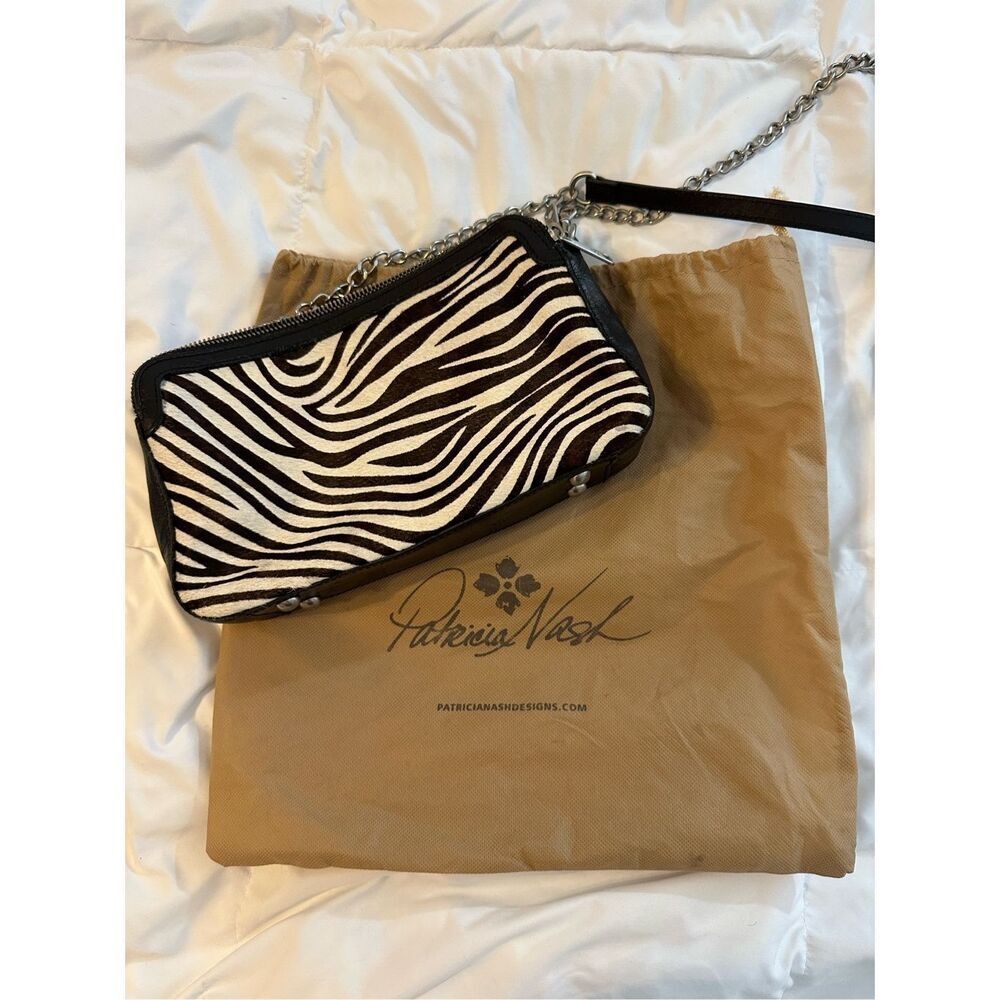 Patricia Nash Women's Zebra Print Crossbody Bag Black White